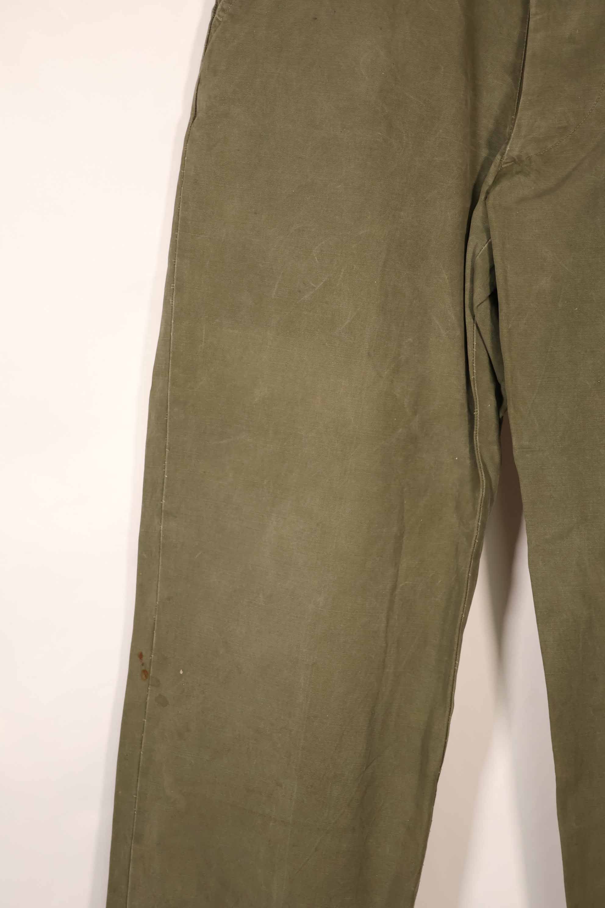 Real 1940s U.S. Army M45 cotton field pants, used.