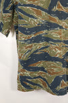 Mid-1970s, Thailand, Silver Tiger half sleeve shirt, tiger stripe, used.