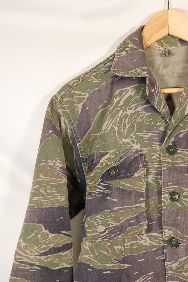 Mid-1960s Japanese Silver Tiger Asian Cut shirt with faded tiger stripes, used.