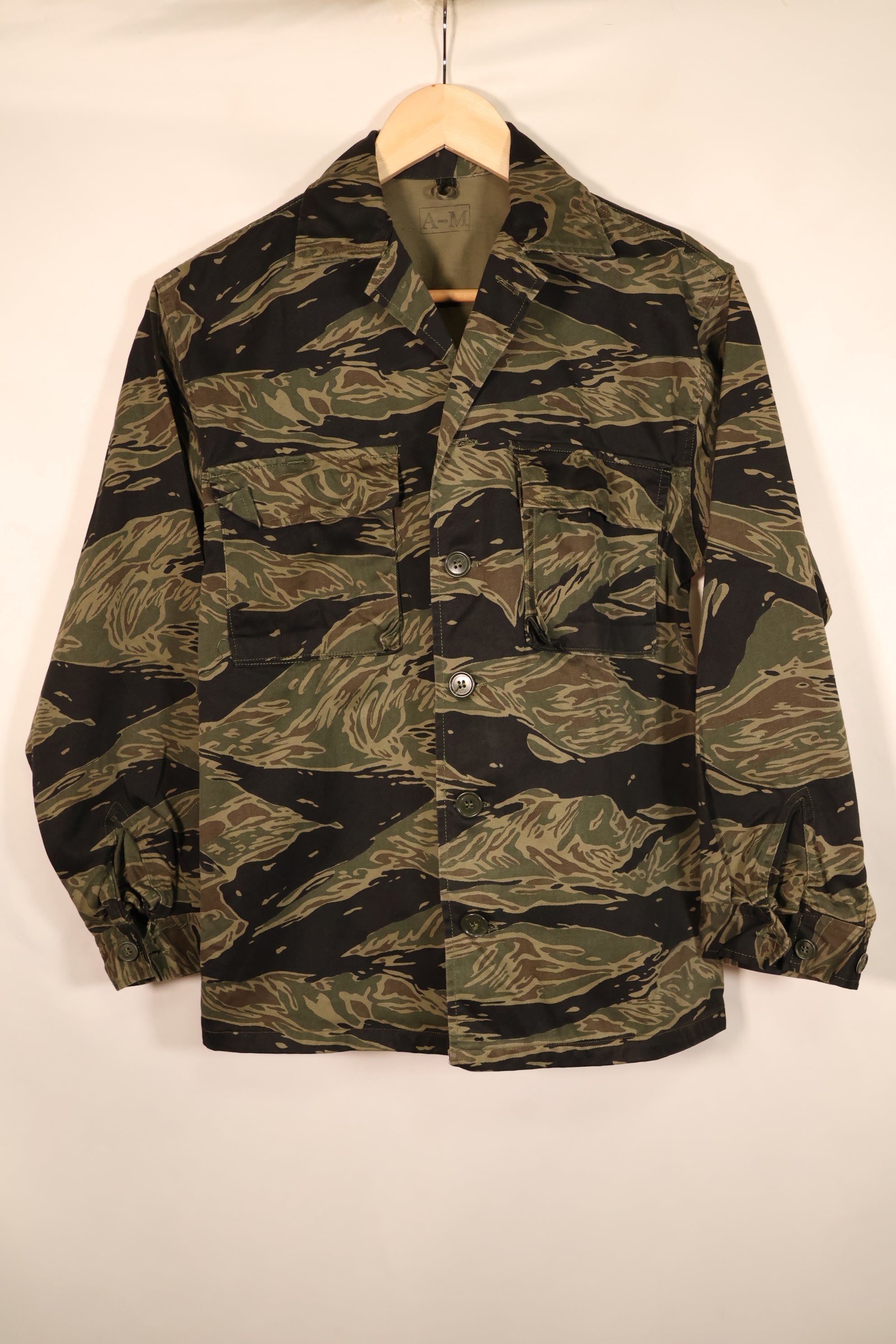 Circa 1965, Made in Japan, A-M, Silver Tiger, Asian Cut, Tiger Stripe Shirt, Good Condition, Used