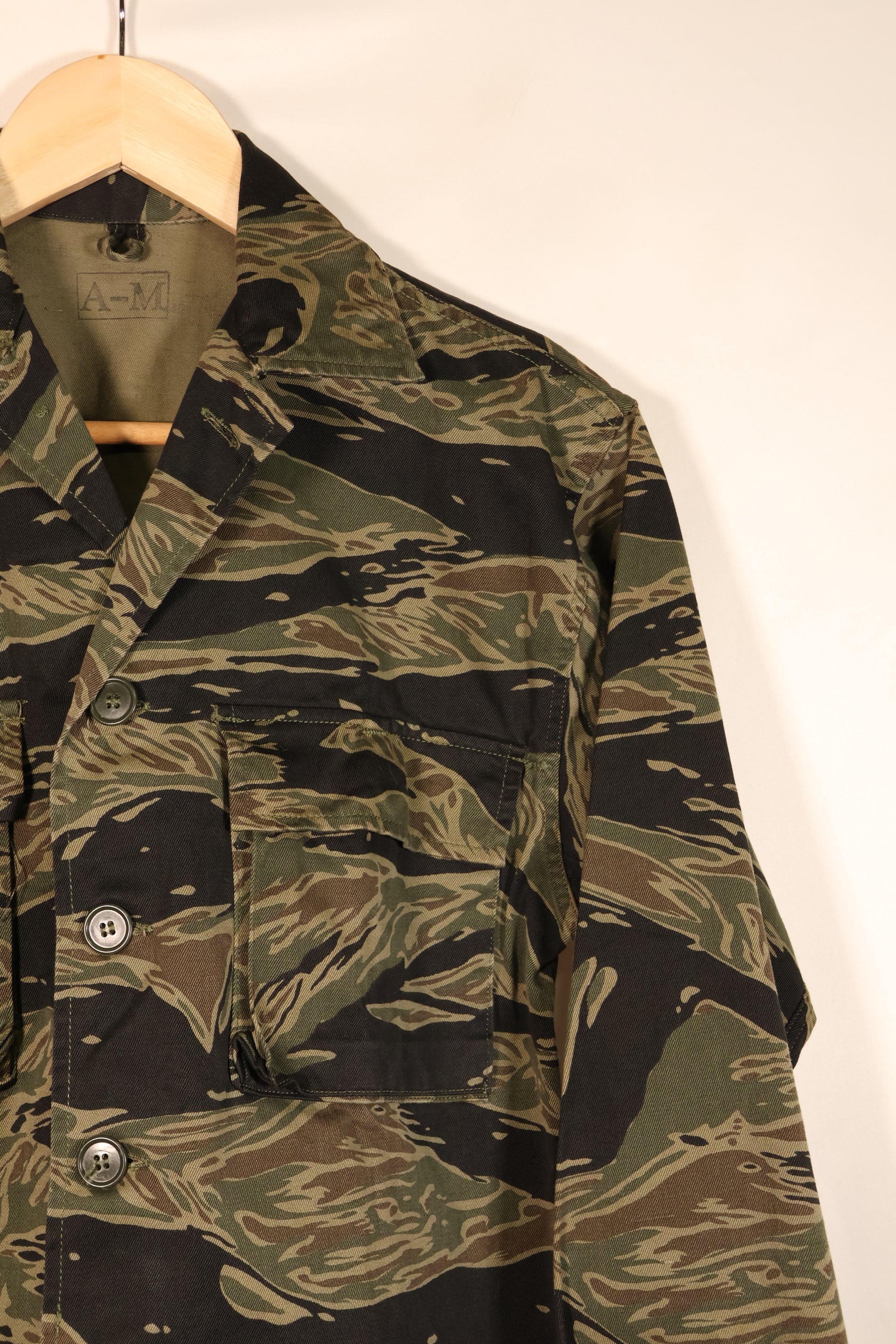 Circa 1965, Made in Japan, A-M, Silver Tiger, Asian Cut, Tiger Stripe Shirt, Good Condition, Used