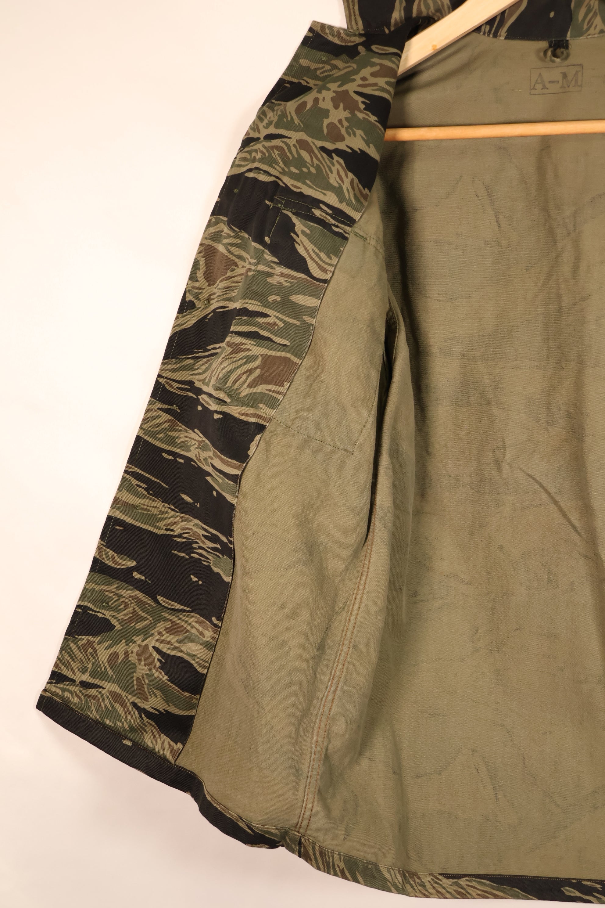 Circa 1965, Made in Japan, A-M, Silver Tiger, Asian Cut, Tiger Stripe Shirt, Good Condition, Used