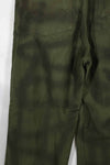 Real 1960s lot OG-107 baker pants, hand painted camouflage, used.