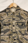 Early 1970s Late War Pattern Tiger Stripe Heavy Cotton Shirt, faded, used.