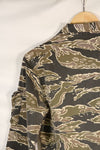 Early 1970s Late War Pattern Tiger Stripe Heavy Cotton Shirt, faded, used.