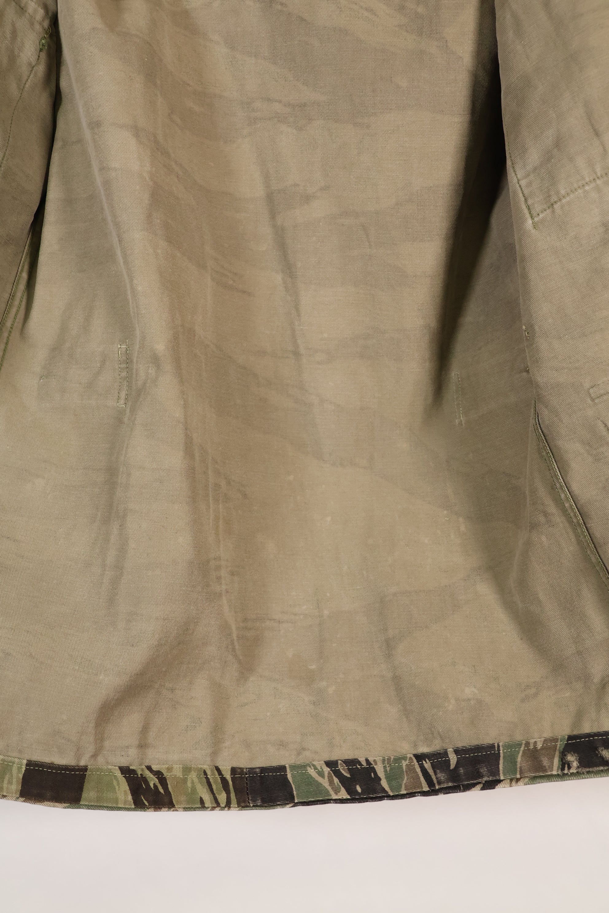 1960's 1/2 A-S Japanese Silver Tiger Shirt, Tiger Stripe, with local alterations, used.