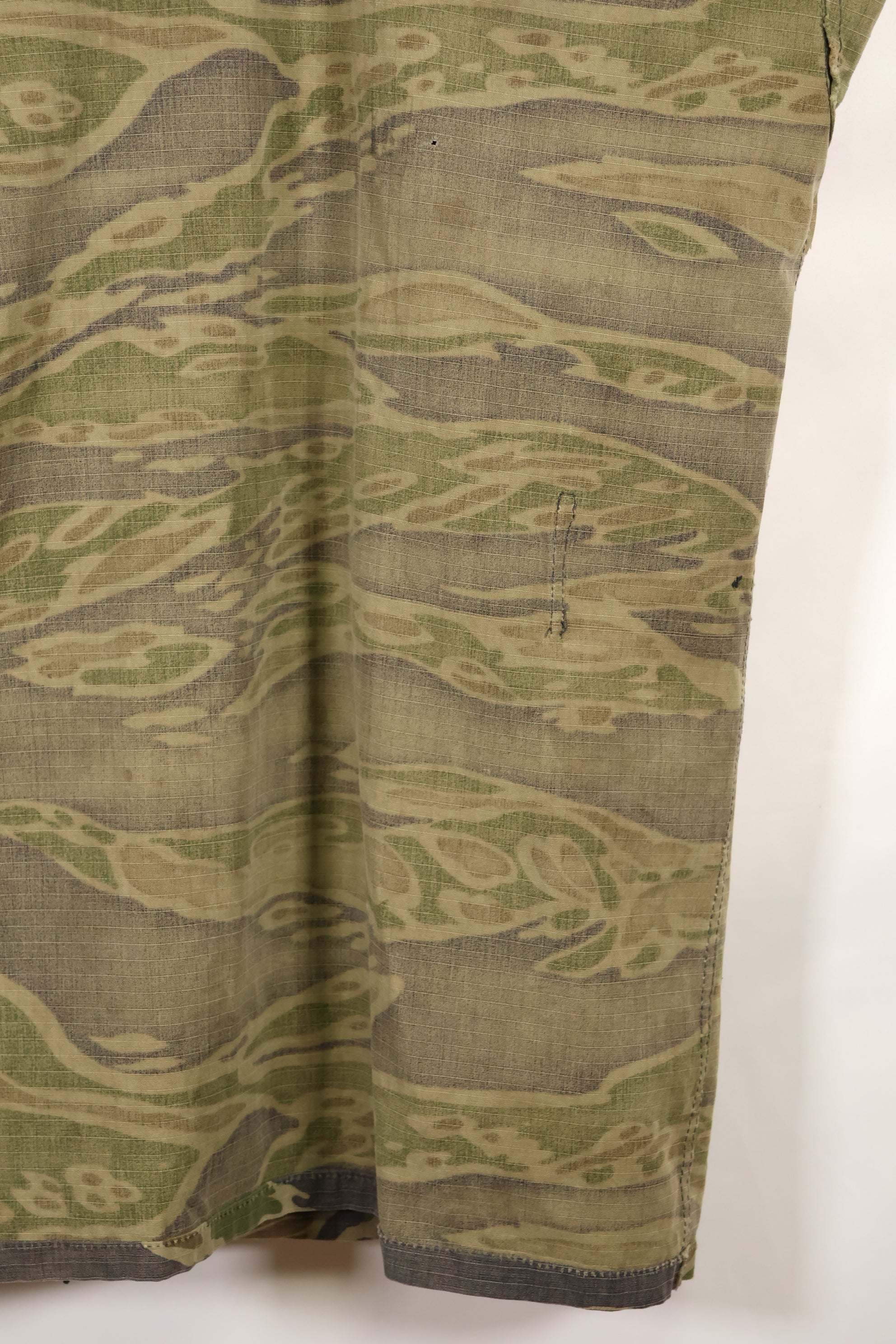 1970s South Vietnamese Marine Corps Tiger Stripe Shirt VNMC Late Ripstop Pattern Used