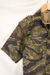 1960's semi A-M silver tiger shirt Asian cut epaulette modified used