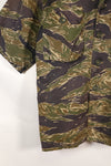1960's semi A-M silver tiger shirt Asian cut epaulette modified used