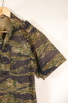 1960's semi A-M silver tiger shirt Asian cut epaulette modified used