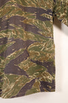 1960's semi A-M silver tiger shirt Asian cut epaulette modified used