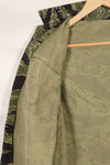 Mid-1960s US Cut Okinawa Tiger Lime Green Color Tiger Stripe Shirt Used