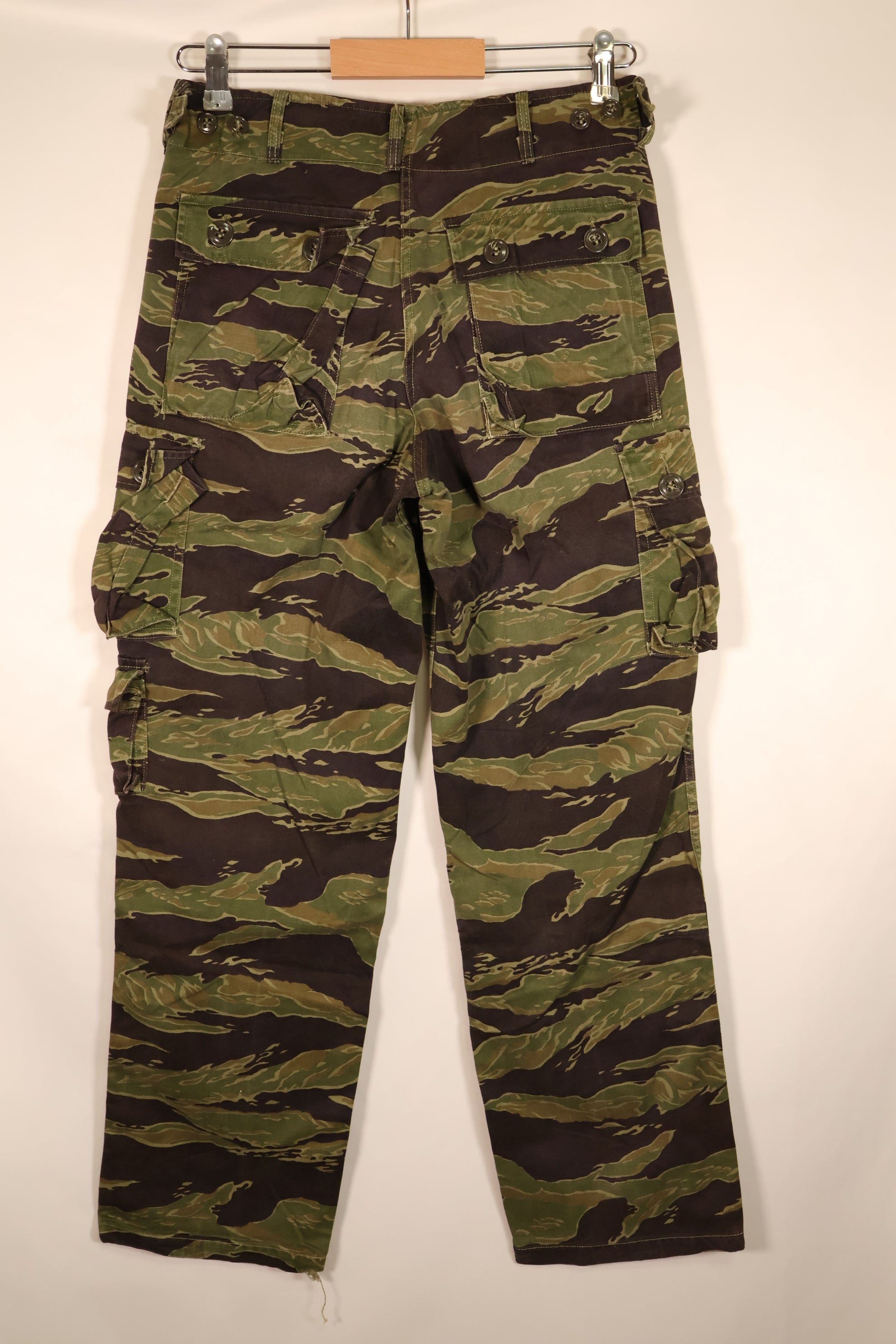 Late 1960s, A-M, Gold Tiger-inspired pattern, Asian-cut pants, in good condition, used