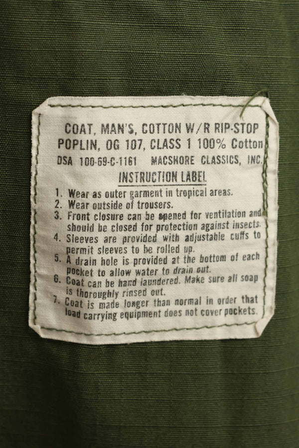 1969 Contract 4th Model Jungle Fatigue Jacket M-R Almost unused