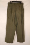 Real late 1940s - early 1950s M45 OD cotton field pants, used, strong signs of use.