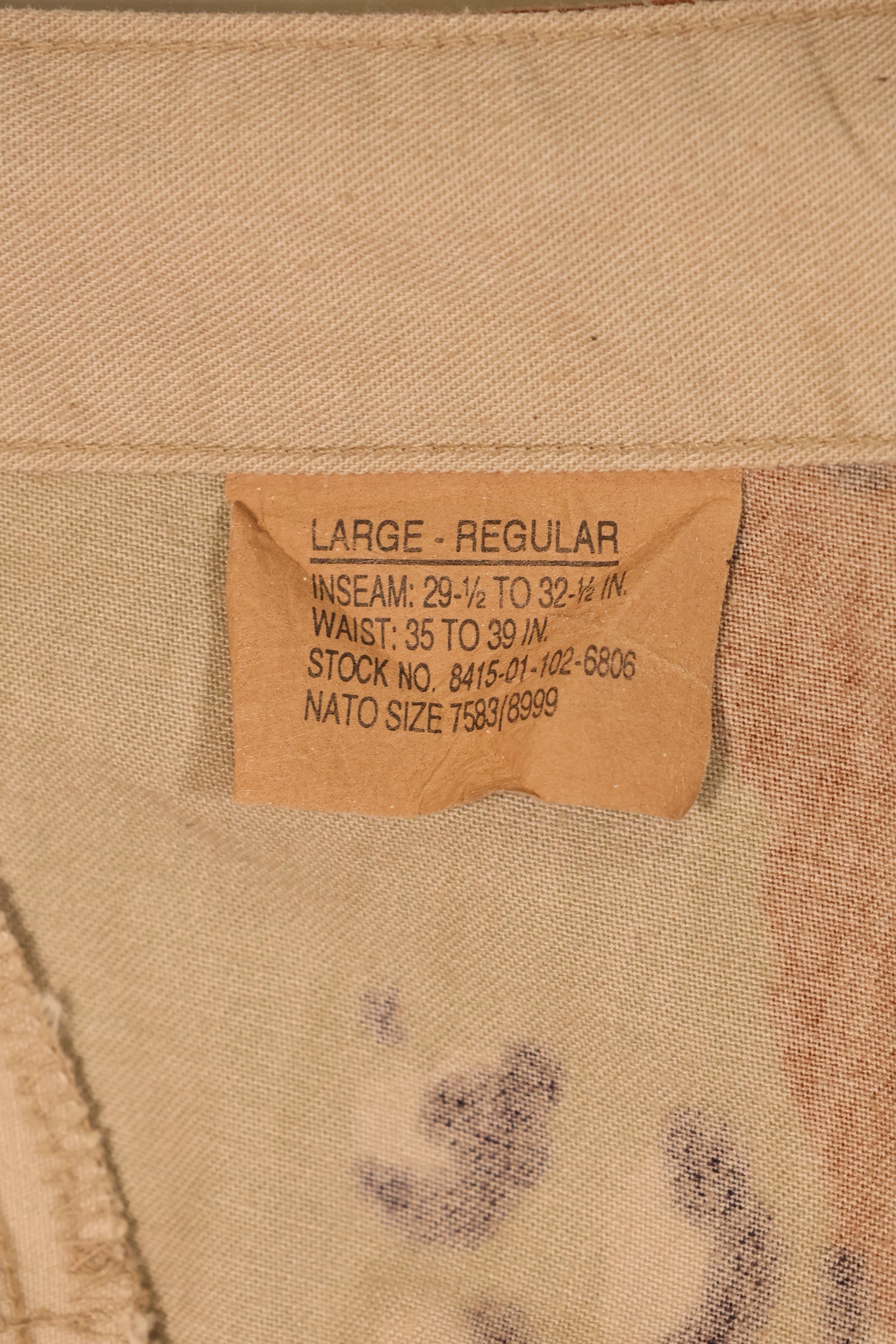 1990 Model—L-R—6C Desert Pattern—Chocolate Chip Camo—Pants—Faded—Used