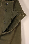 Real late 1940s - early 1950s M45 OD cotton field pants, used, strong signs of use.