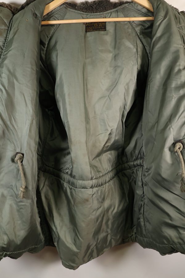 1950's MEDIUM black tag N-3B heavy zone flight jacket, used.