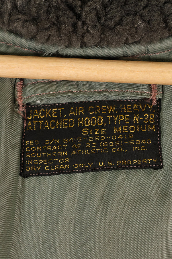 1950's MEDIUM black tag N-3B heavy zone flight jacket, used.