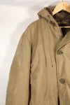 1940s WWII US Navy N-1 deck coat parka, faded, no stencil, used.