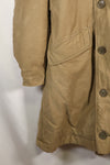 1940s WWII US Navy N-1 deck coat parka, faded, no stencil, used.