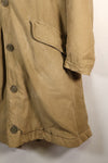 1940s WWII US Navy N-1 deck coat parka, faded, no stencil, used.