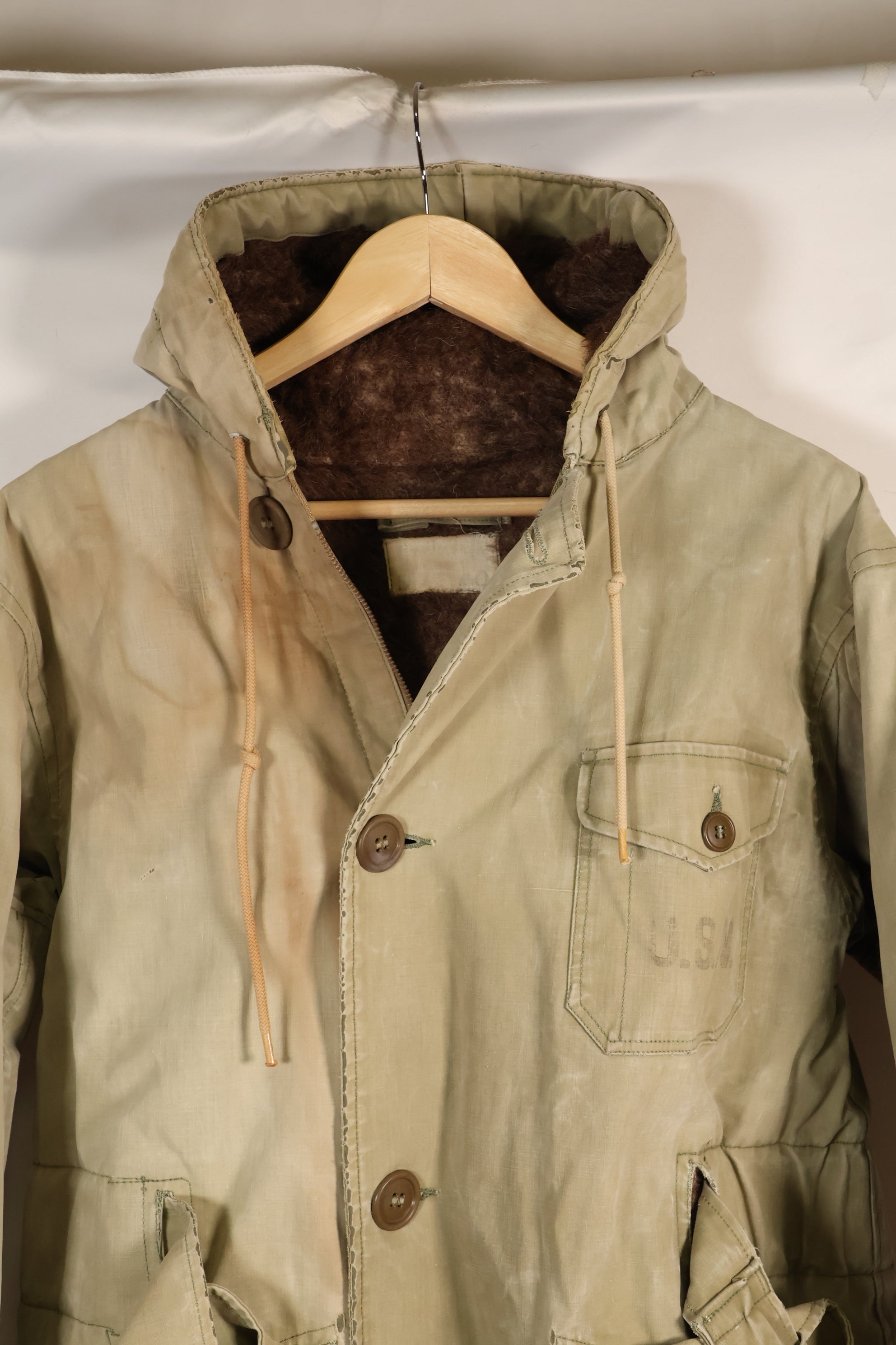 1940's U.S. Navy Deck Coat Parka BB-61 USS IOWA Used