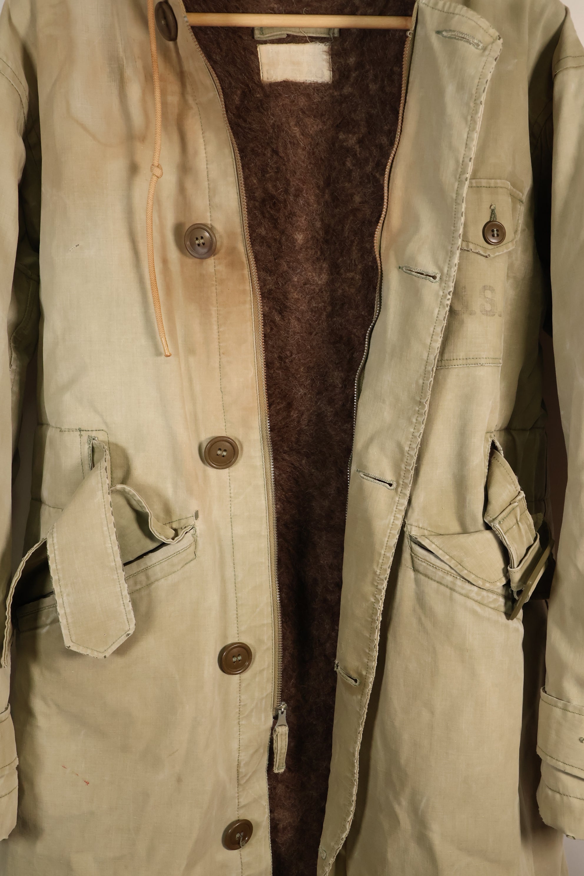 1940's U.S. Navy Deck Coat Parka BB-61 USS IOWA Used