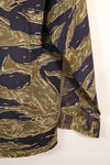 1960's semi Japanese silver tiger shirt, Asian cut, little fading, used.