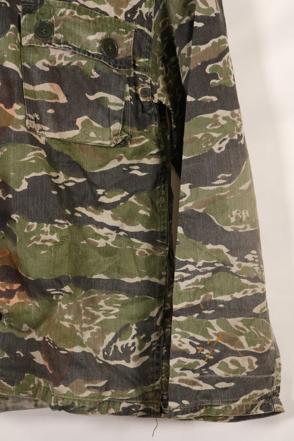 1960s Tiger stripe shirt, CIDG pattern, faded, stained, used.