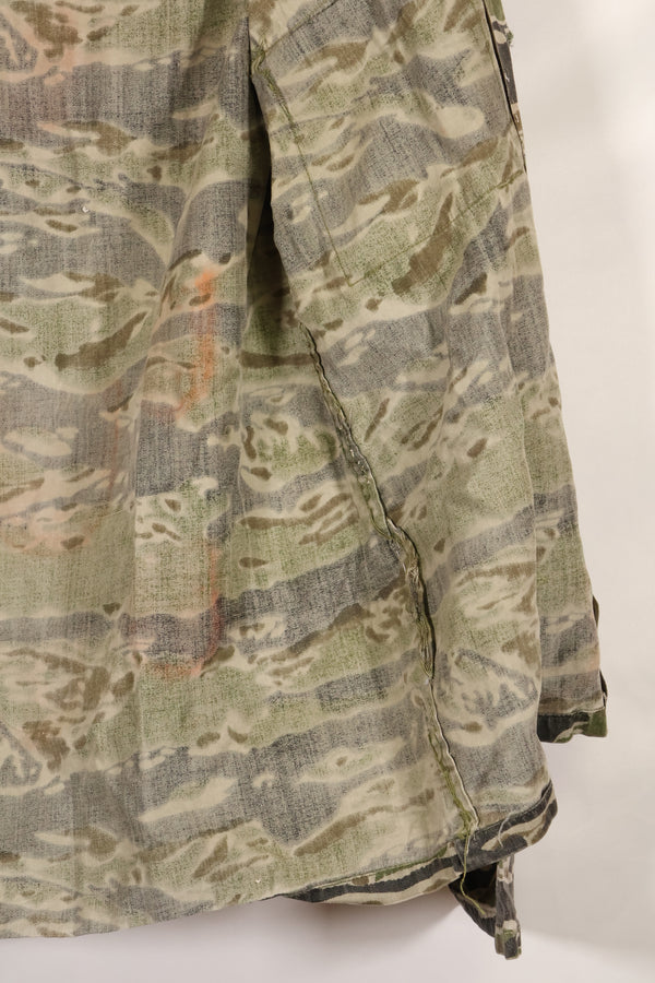 1960s Tiger stripe shirt, CIDG pattern, faded, stained, used.