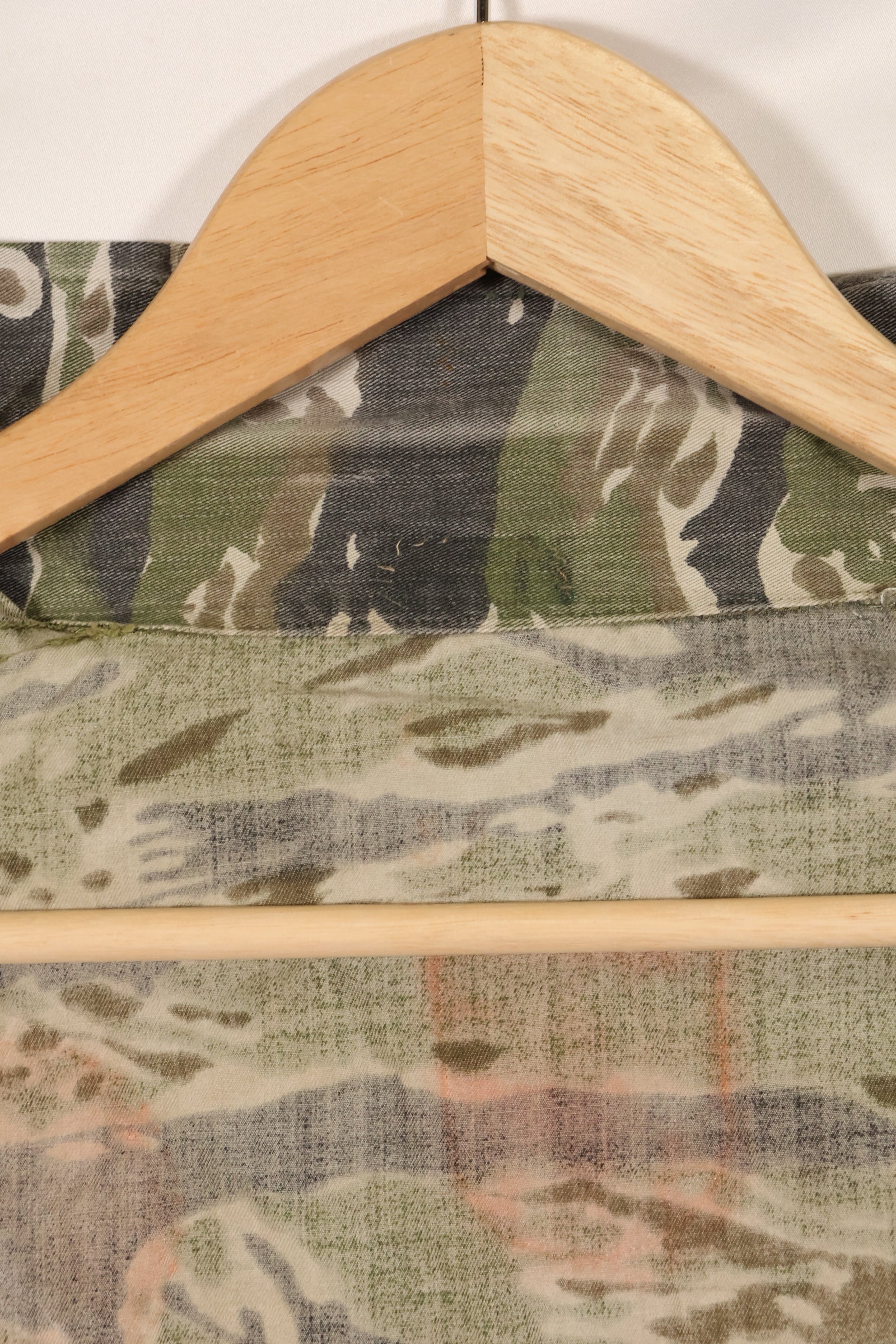 1960s Tiger stripe shirt, CIDG pattern, faded, stained, used.