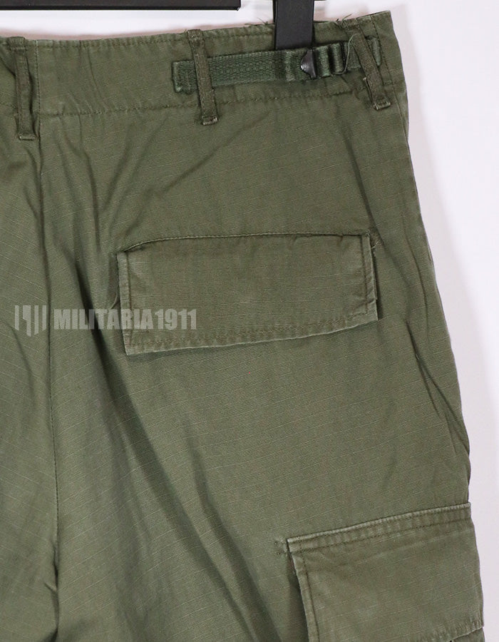 Real 1968 4th Model Jungle Fatigue pants, S-L, used, faded.