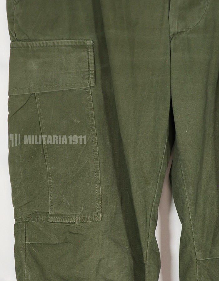 Real Poplin Jungle Fatigue pants, S-S, faded, used.