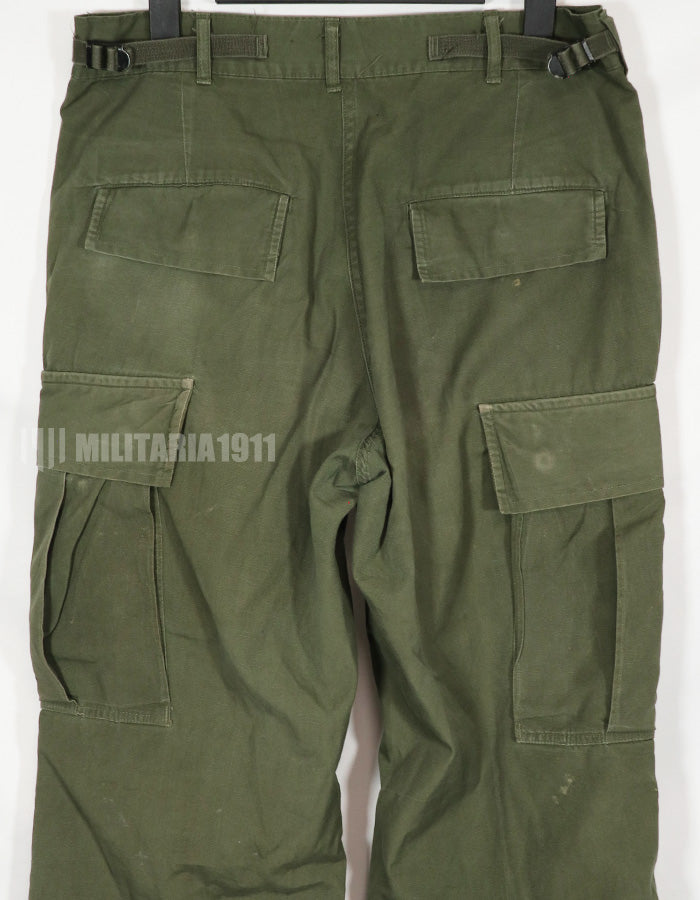 Real Poplin Jungle Fatigue pants, S-S, faded, used.