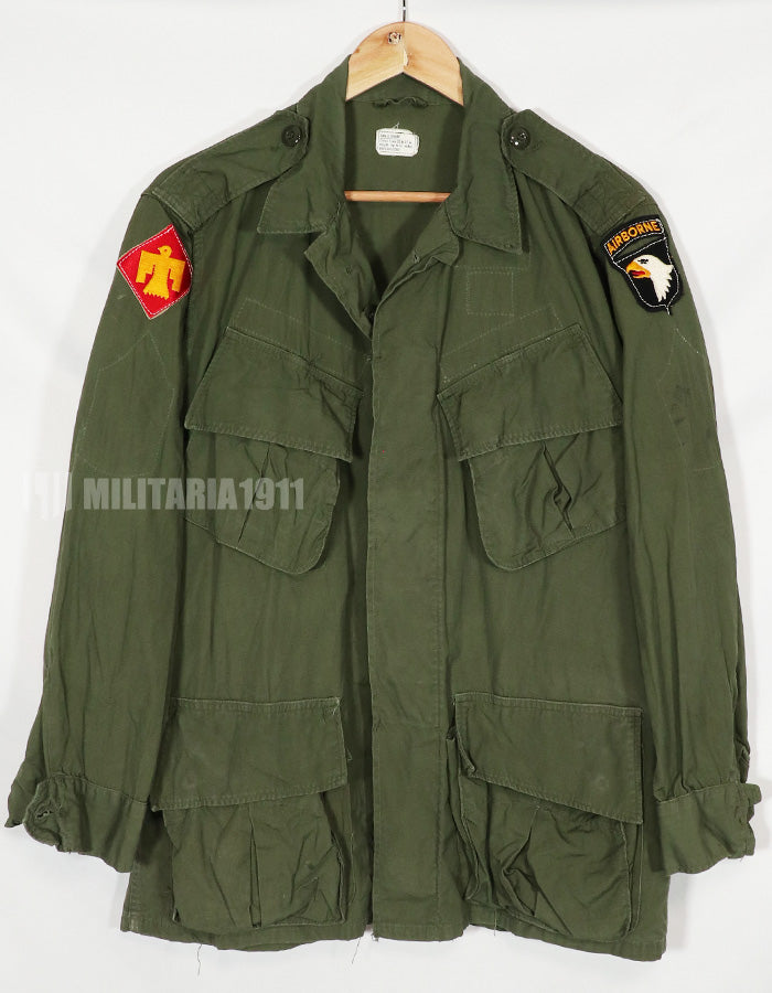 Real 2nd Model Jungle Fatigue Jacket, S-S, with patch attached afterwards, used.