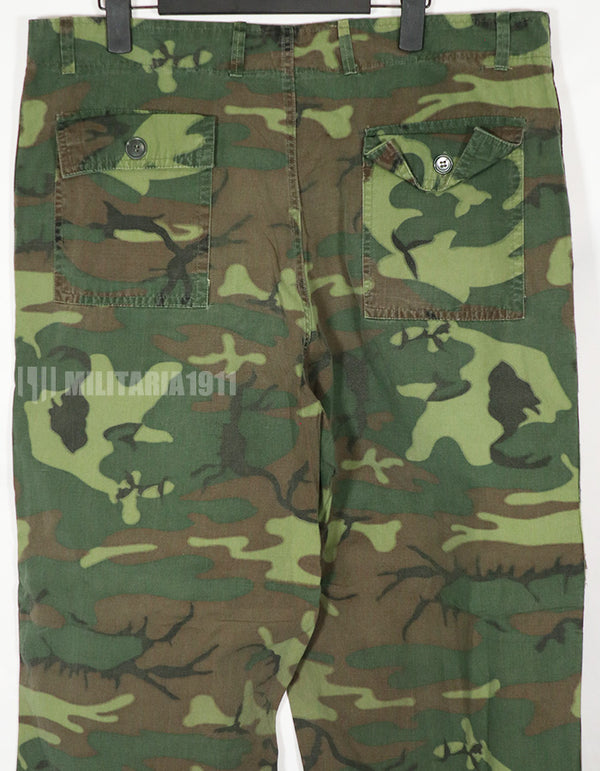 Real ERDL ARVN utility pants made by Poplin, large size, used.