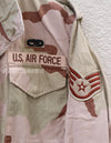 USAF 3C Desert Camouflage M65 Field Jacket, 1991, with insignia.