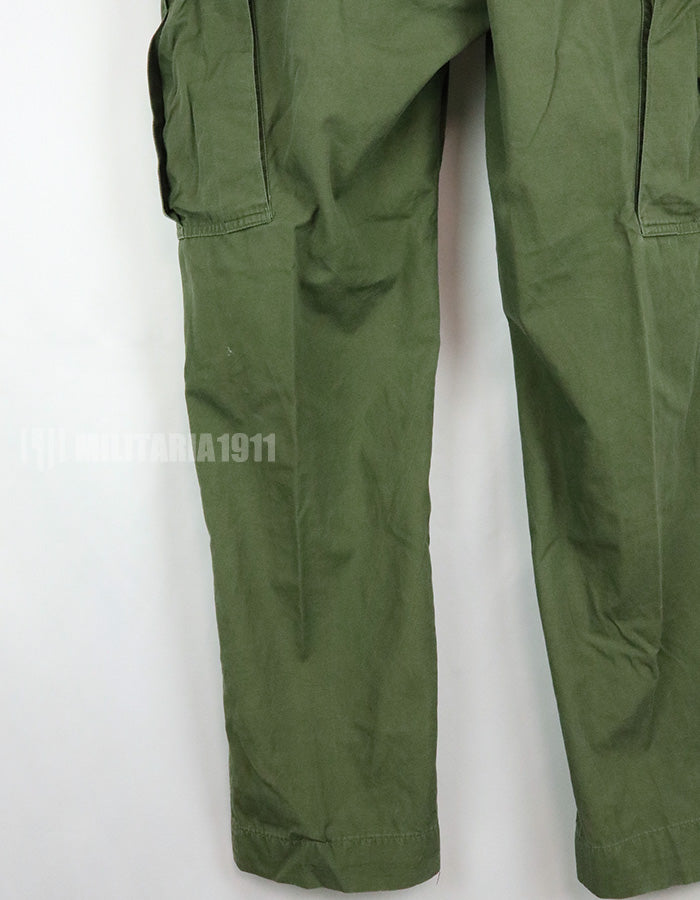 Original 2nd model Jungle Fatigue pants, non-ripstop, worn, scratched, faded. Scuffed, faded