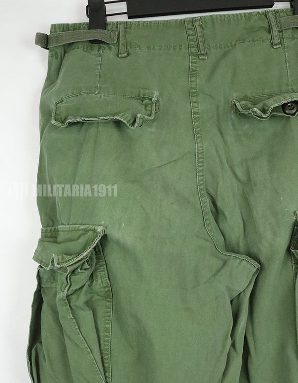 Original 2nd model jungle fatigues, non ripstop, worn, scratched, faded. Yes Used