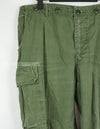 Original late model jungle fatigues pants, ripstop fabric, made in 1969, used, modified.