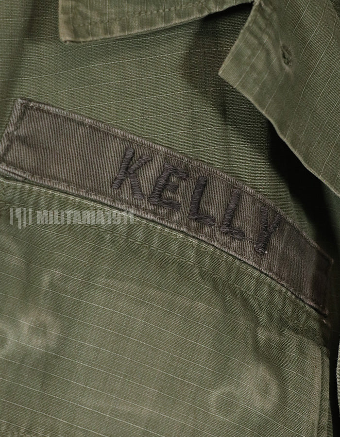 Real 1969 4th Model Jungle Fatigue Jacket, damaged, patch included.