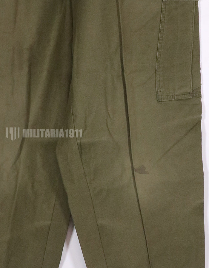 Real 1973 M65 cotton field pants, used, faded.