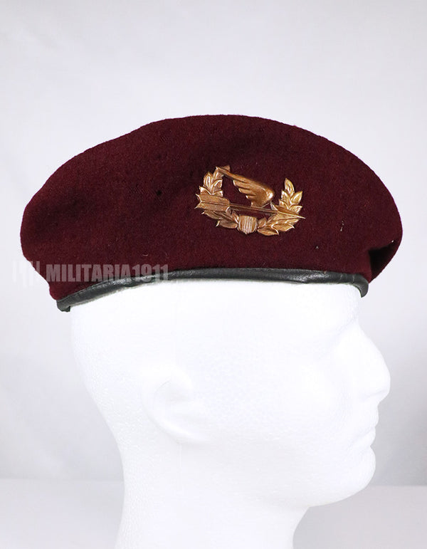 Real South Vietnamese Ranger BDQ Maroon Beret with metal insignia