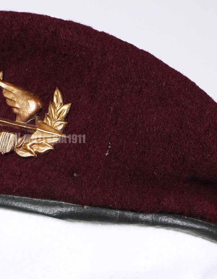 Real South Vietnamese Ranger BDQ Maroon Beret with metal insignia